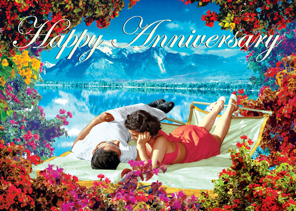 AB21 - Happy Anniversary Hammock Couple Card by Max Hernn AB21 - Happy Anniversary Hammock Couple Card by Max Hernn